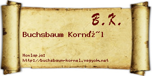 Buchsbaum Kornél névjegykártya